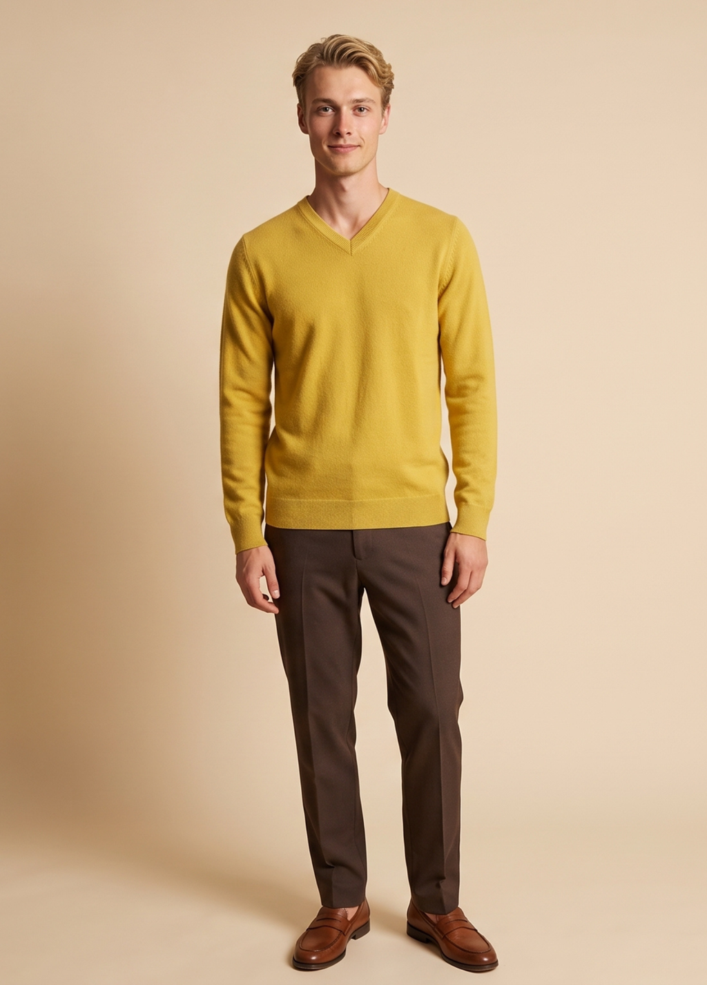 Primakind Men's V-Neck Knit Sweater