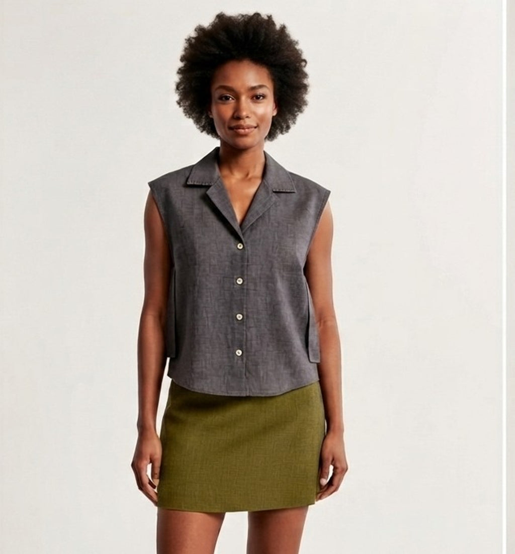 Primakind Women's Linen Blend Button Down Shirt