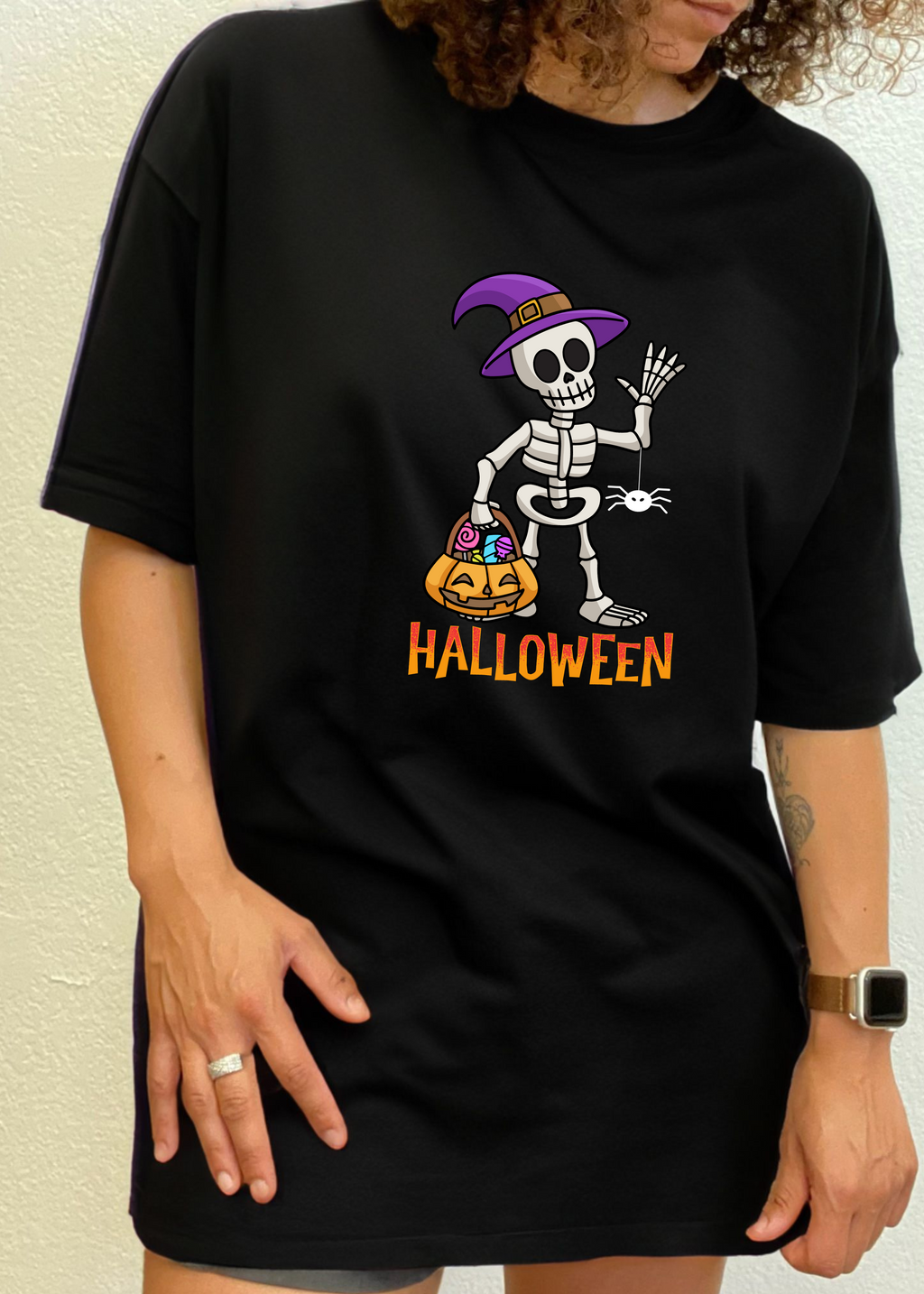 Primakind Happy Halloween Unisex Bamboo Viscose/Organic Cotton Graphic T-Shirt