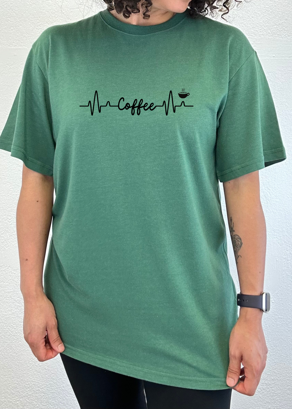 Primakind Heartbeat Coffee Unisex Bamboo/Cotton Graphic T-Shirt
