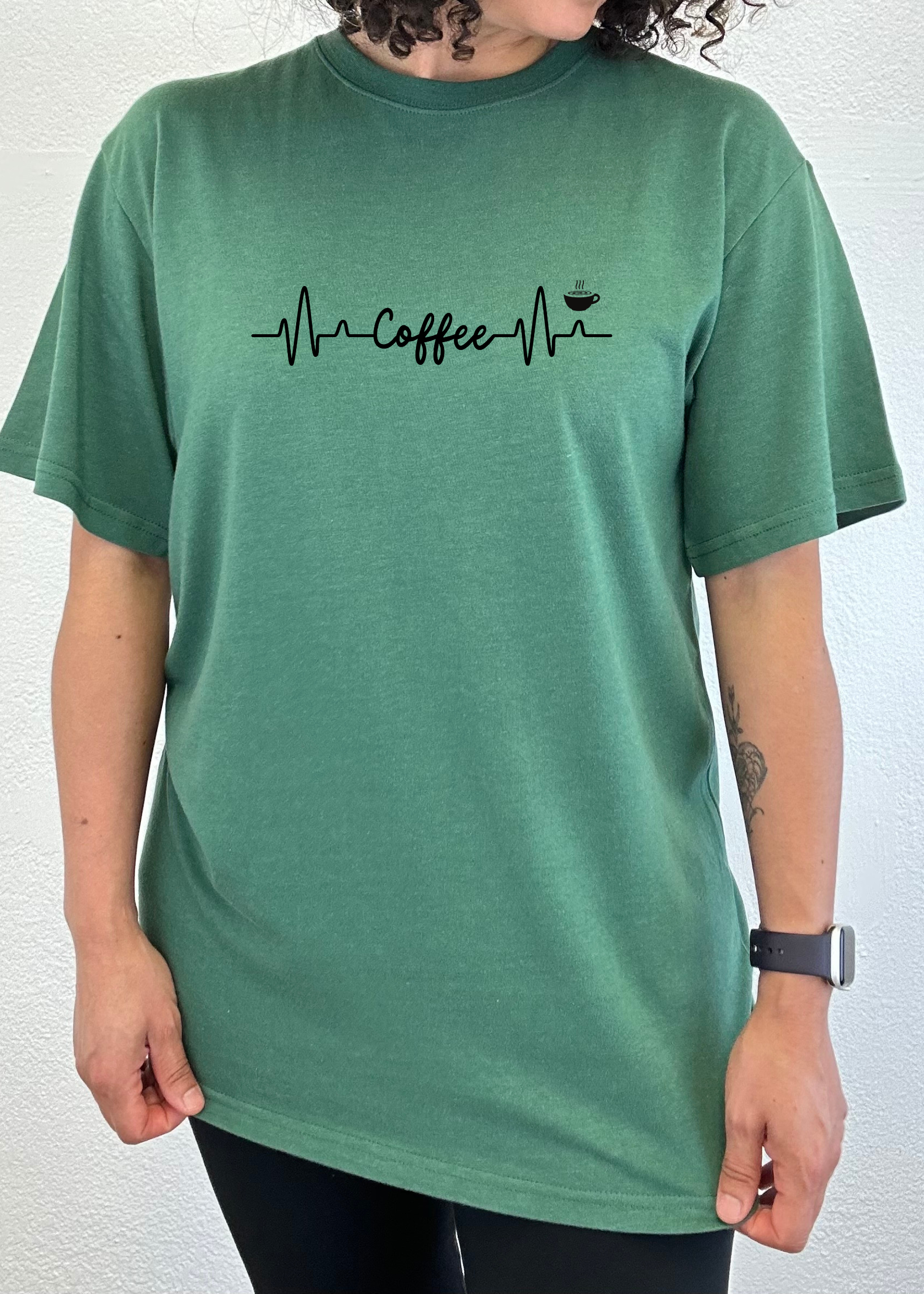 Primakind Heartbeat Coffee Unisex Bamboo/Cotton Graphic T-Shirt