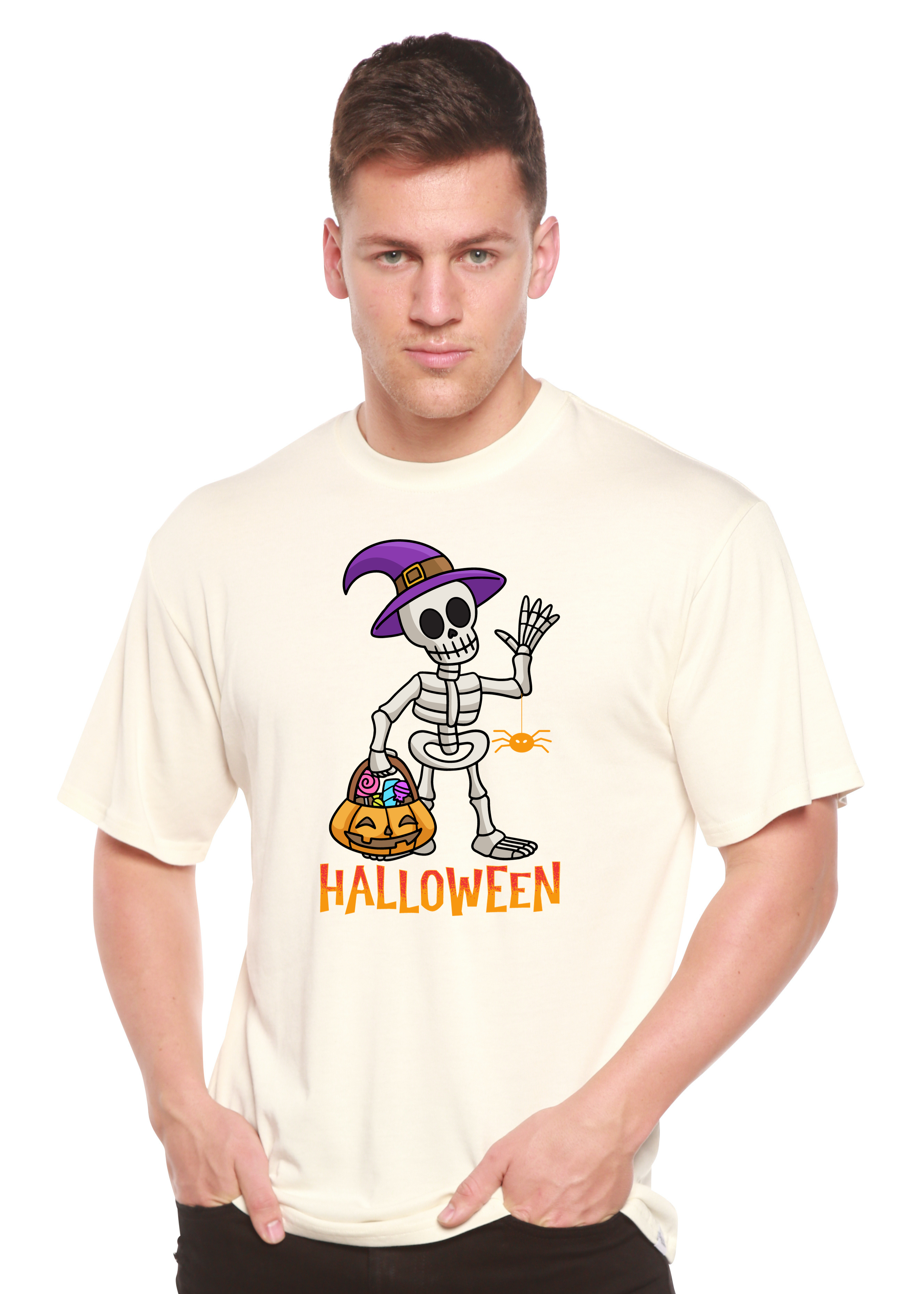 Primakind Happy Halloween Unisex Bamboo Viscose/Organic Cotton Graphic T-Shirt