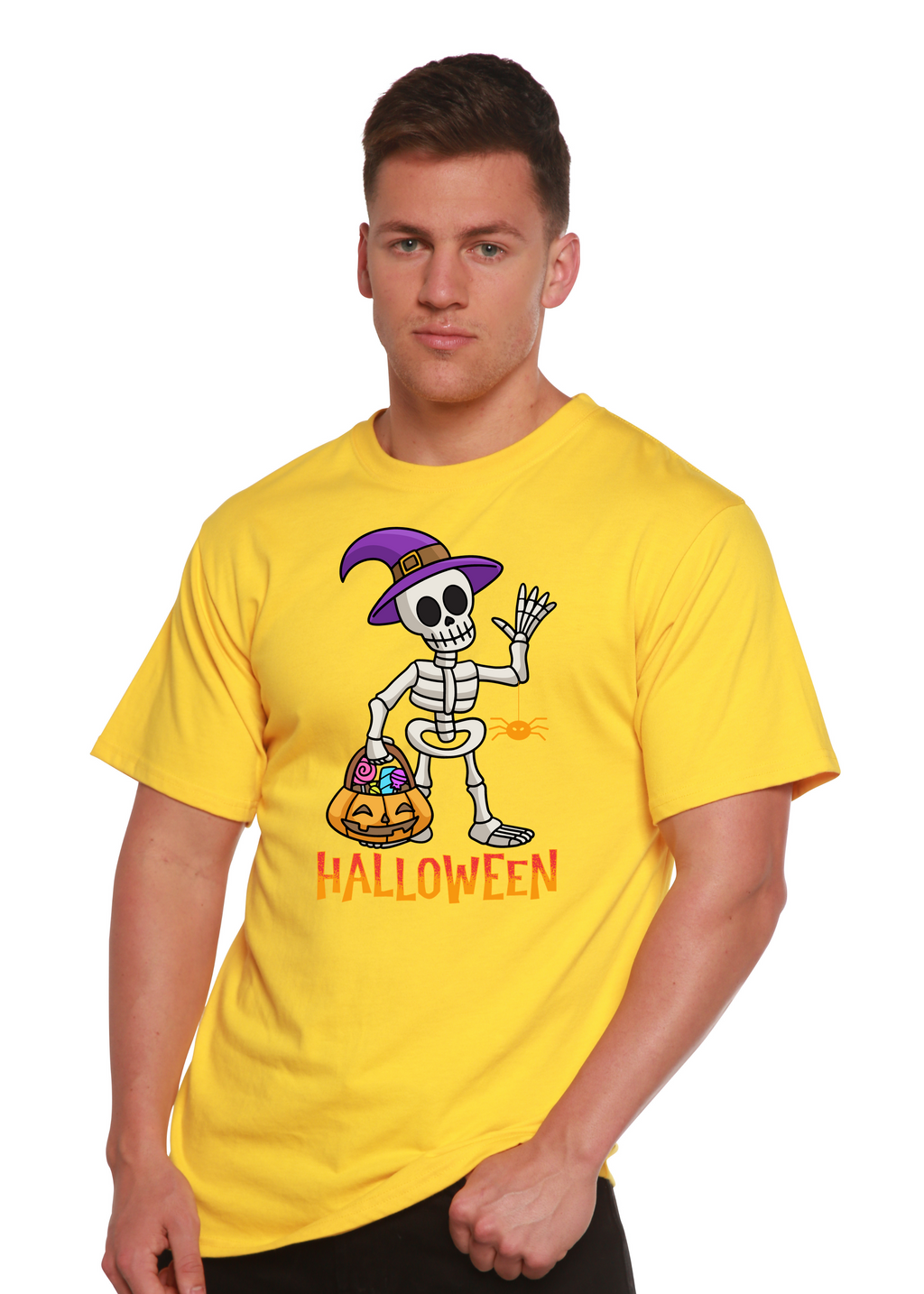 Primakind Happy Halloween Unisex Bamboo Viscose/Organic Cotton Graphic T-Shirt