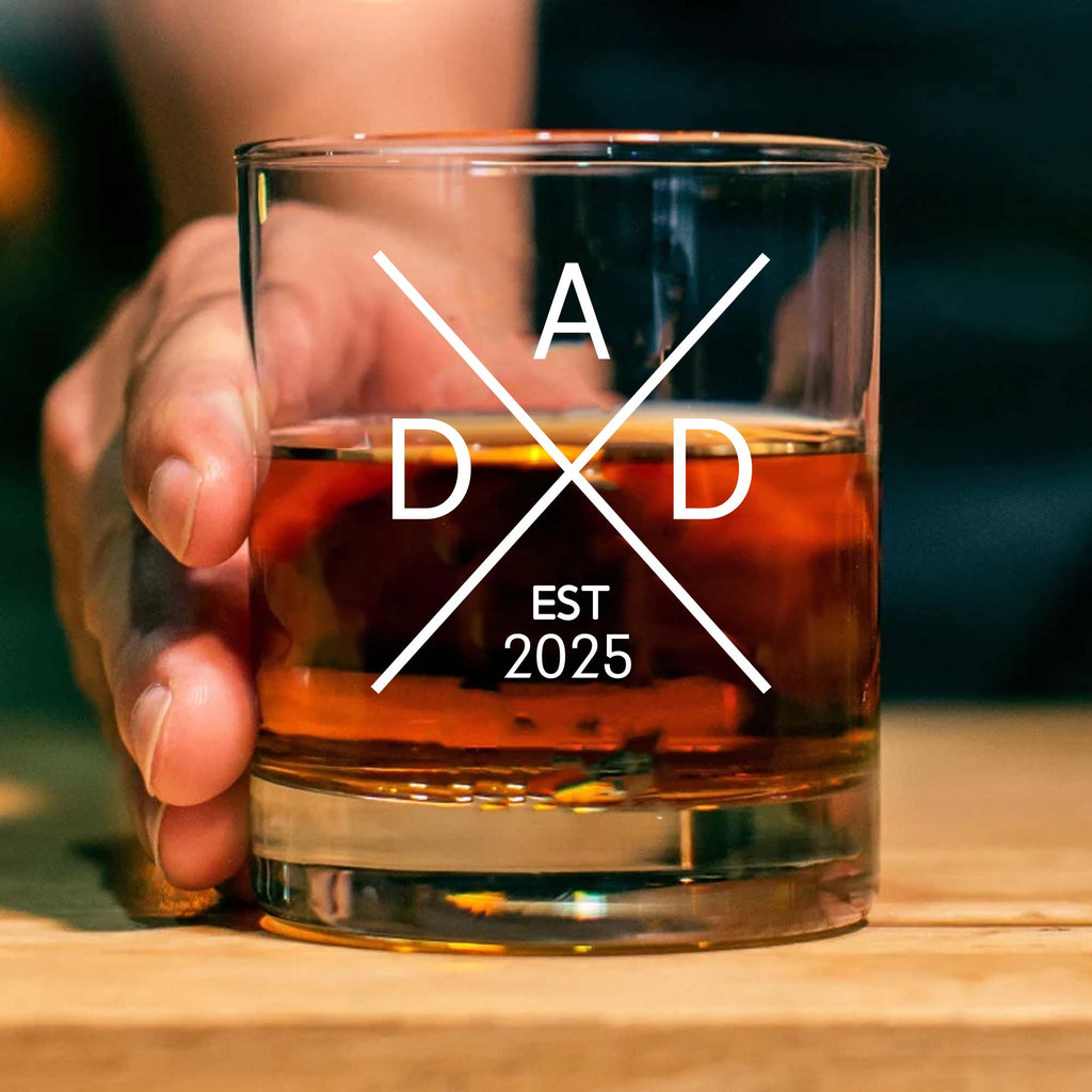 New Dad Beer Glass With EST Year | Custom First Time Dad Gift | Personalized Beer Glass for Father’s Day, Established Daddy Drinkware 682258