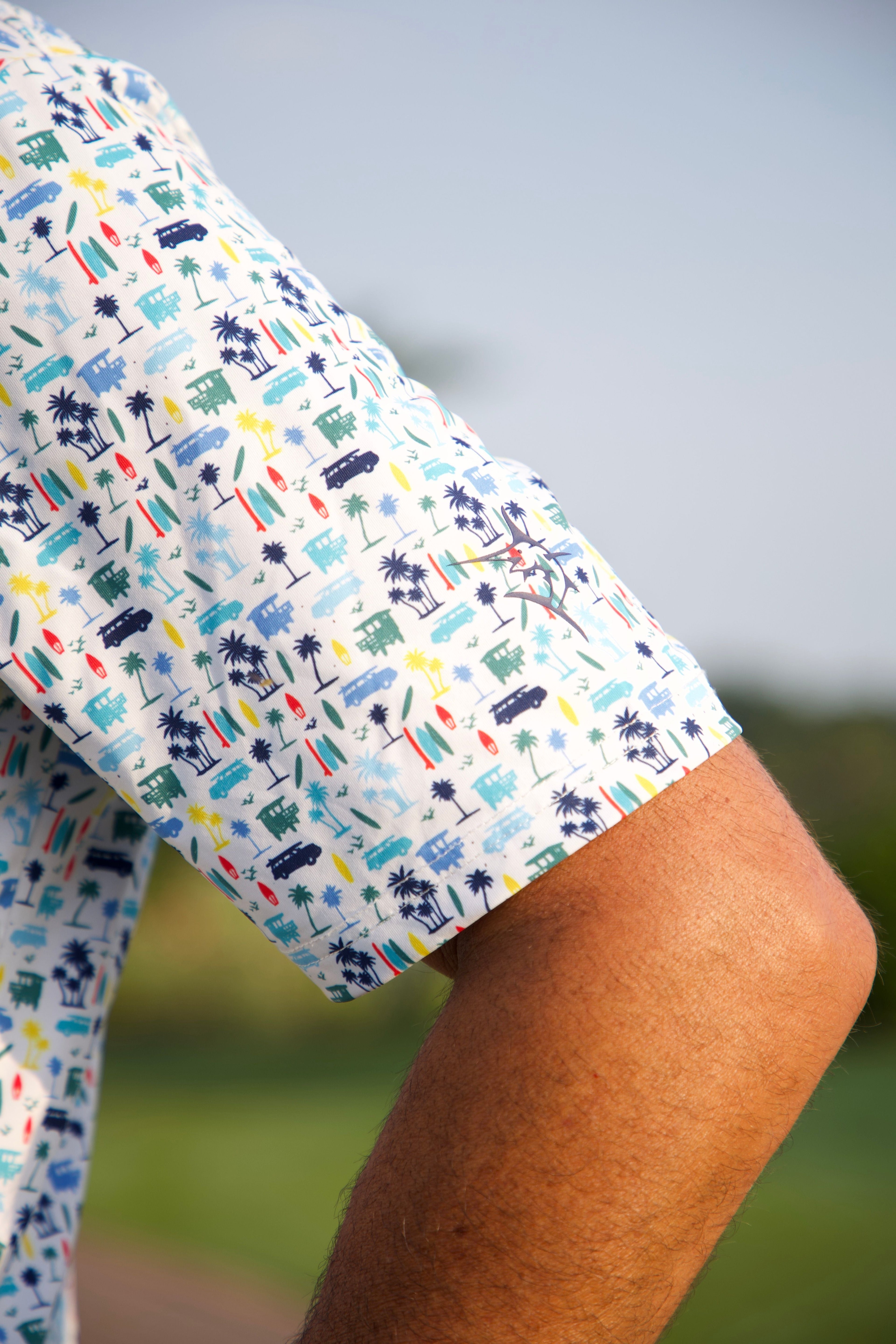 Primakind Surfs up Performance Polo | 4=Way Stretch