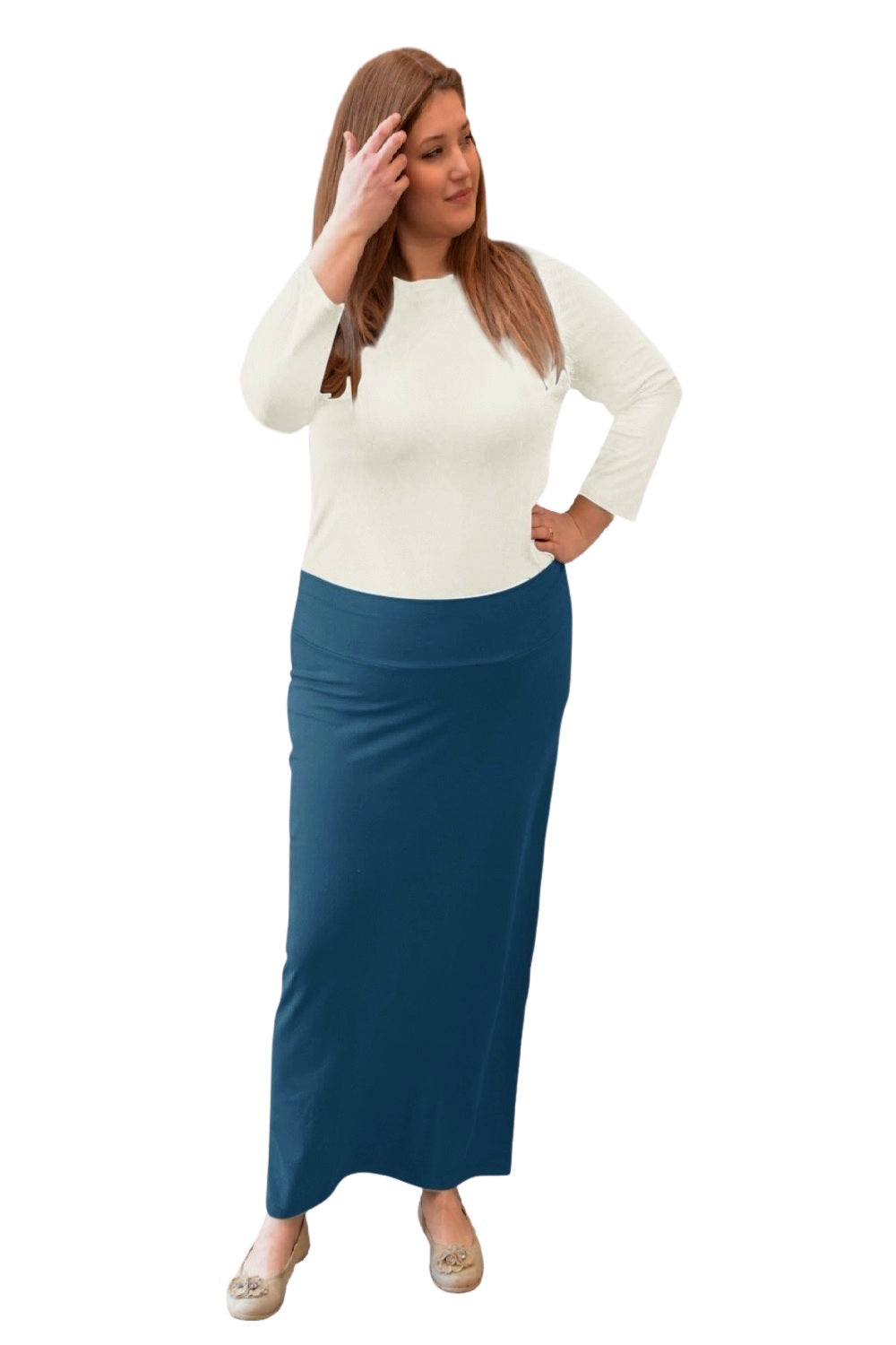 Primakind Women's and Plus Size Stretch Maxi Pencil Skirt
