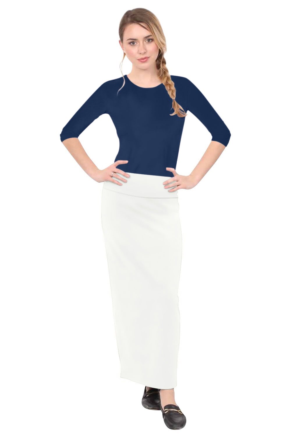 Primakind Women's and Plus Size Stretch Maxi Pencil Skirt