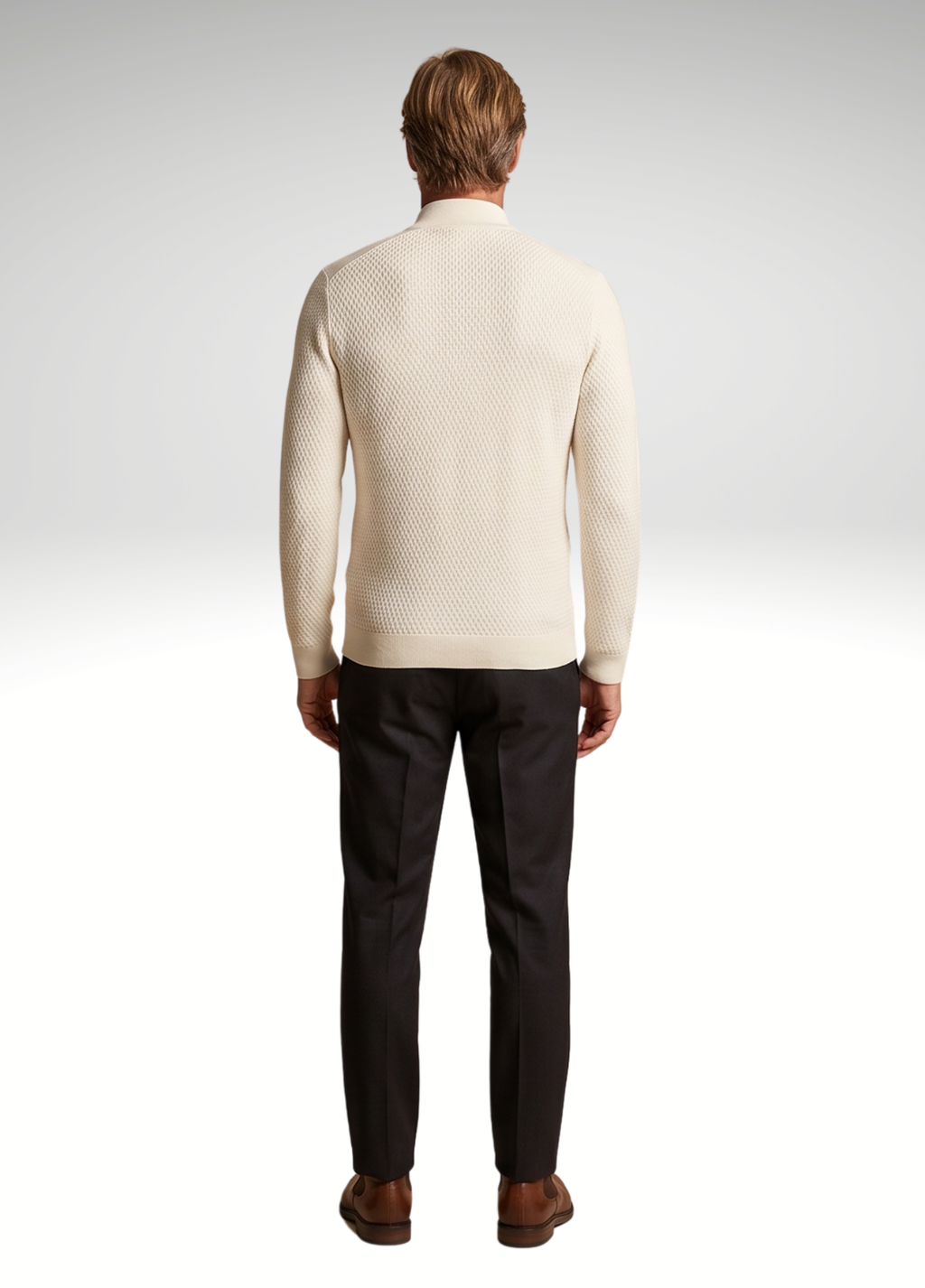 Primakind Men's Zip-Front Knit Bomber Jacket