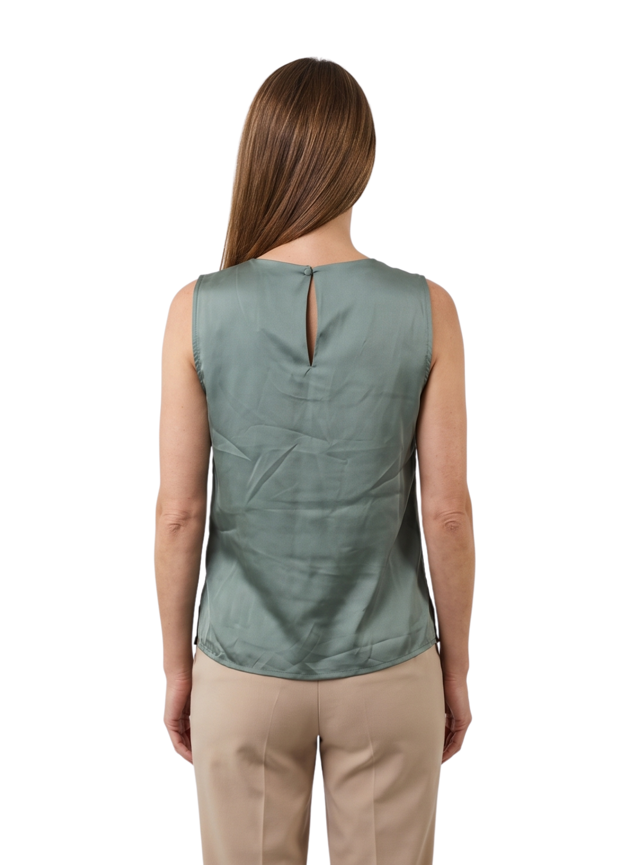 Primakind Women's Satin Sleevless High Neck Top