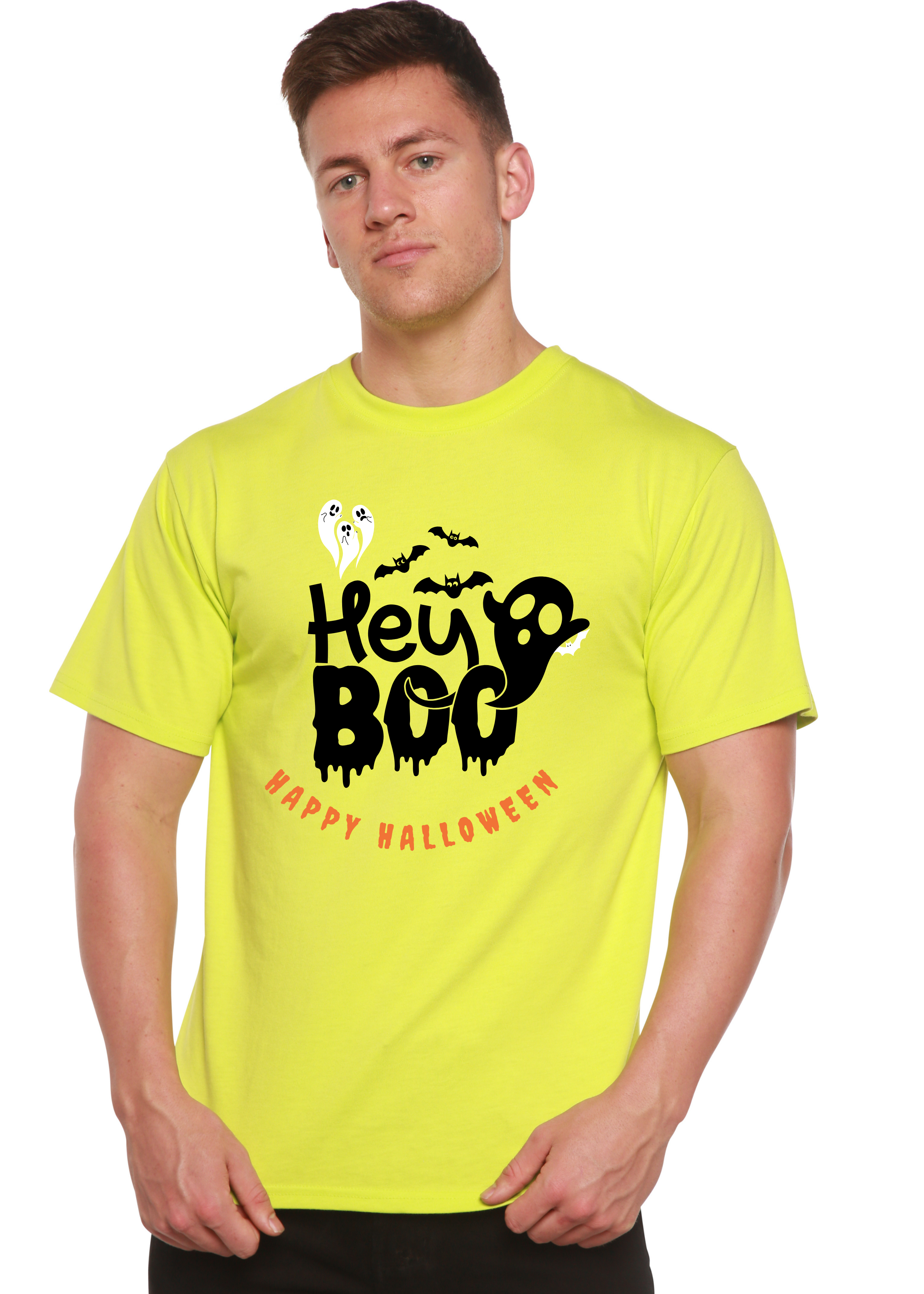Primakind Hey Boo Men's Bamboo Viscose/Organic Cotton Graphic T-Shirt