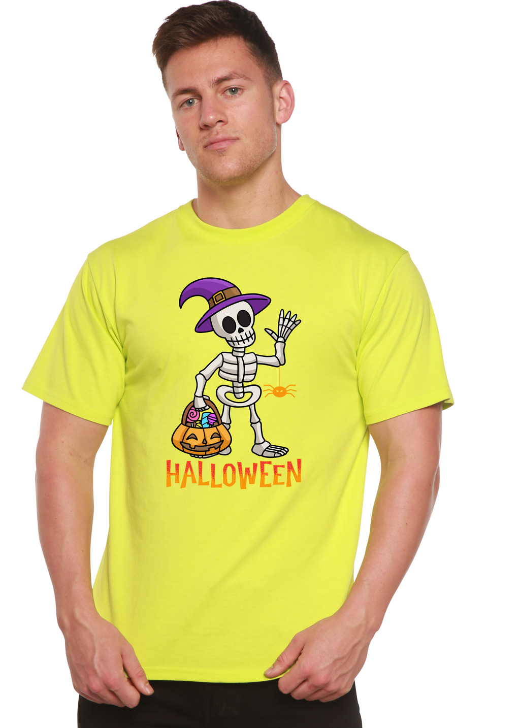 Primakind Happy Halloween Unisex Bamboo Viscose/Organic Cotton Graphic T-Shirt