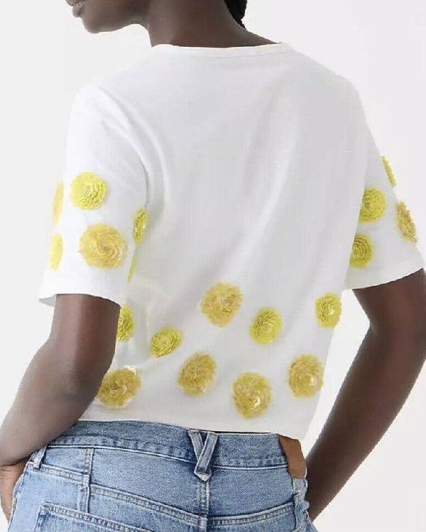 Swiped Lily James Floral White Top