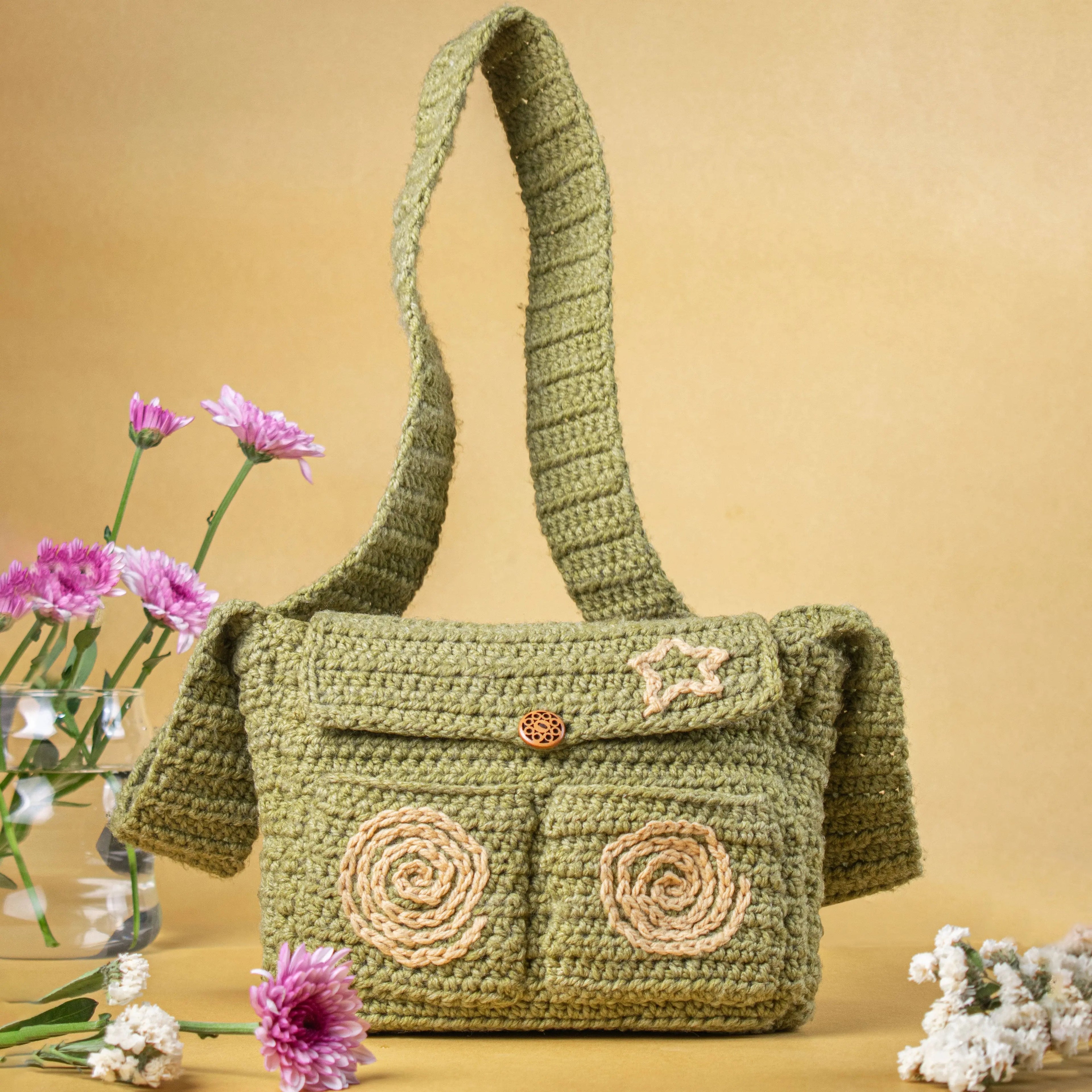 Eden Crochet Handbag – Handcrafted Grace with Earthy Charm