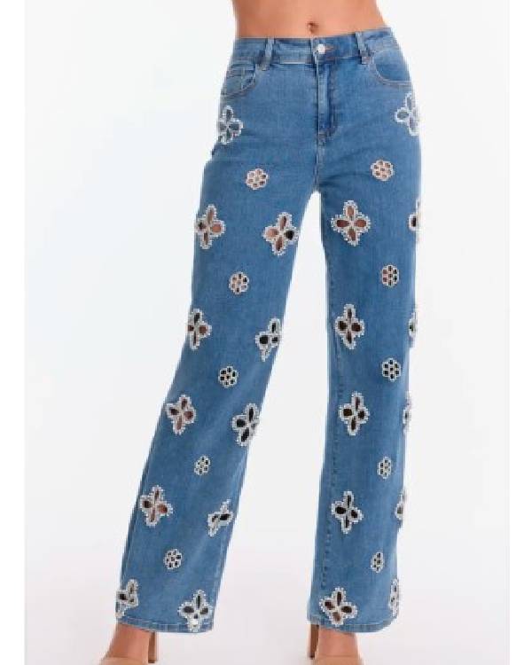 Access Hollywood Emily Orozco Denim Embellished Jeans