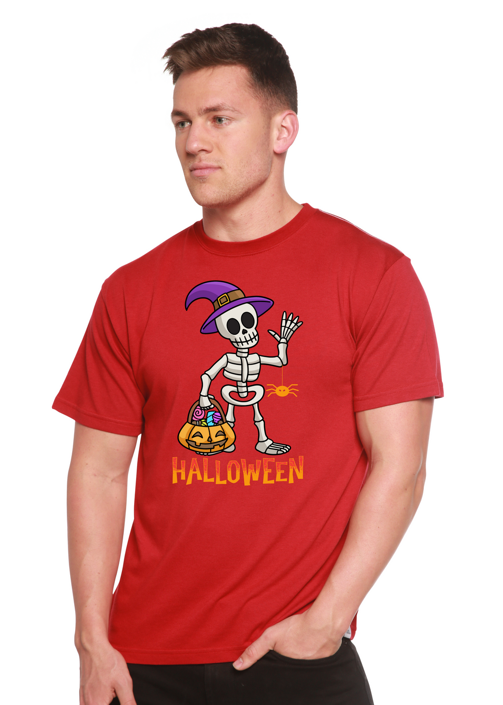 Primakind Happy Halloween Unisex Bamboo Viscose/Organic Cotton Graphic T-Shirt