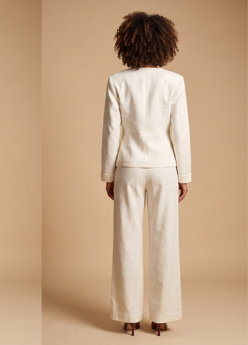 Primakind Women's Cut-Out Tailored Blazer and Straight Pants Set