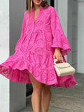 Primakind Full Size Eyelet Ruffled Hem Tiered Dress Plus Size