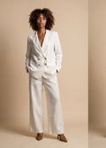 Primakind Women's Double-Breasted Tailored Blazer and Wide-Leg Pant