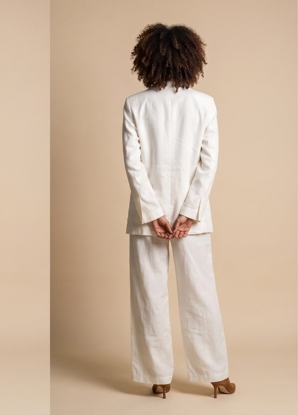 Primakind Women's Double-Breasted Tailored Blazer and Wide-Leg Pant