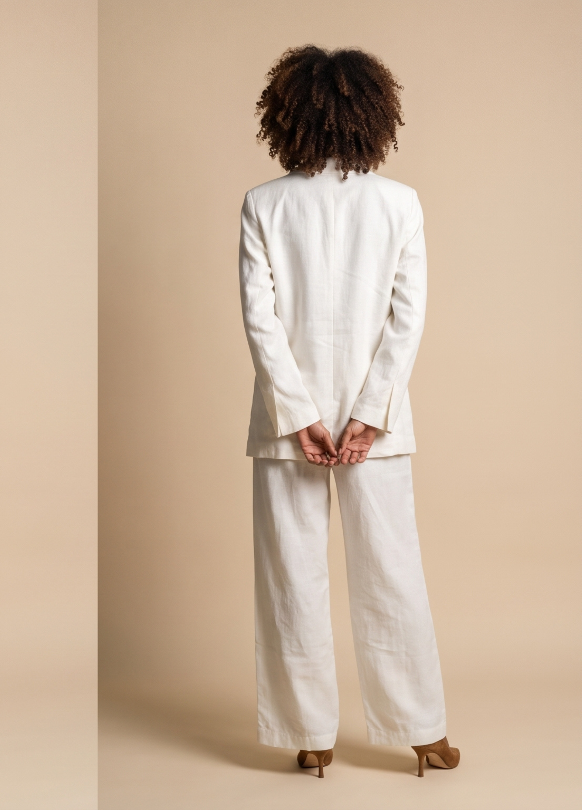 Primakind Women's Double-Breasted Tailored Blazer and Wide-Leg Pant