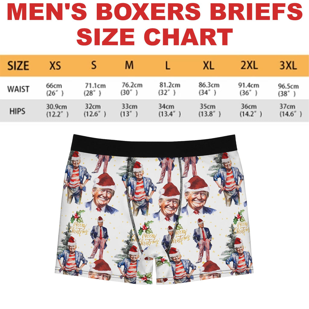 Christmas Watercolor Trump Santa Boxer Briefs, Political Xmas Gift, Trump Christmas Gift, Republican Gift 681827 - GOP