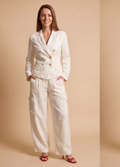 Primakind Women's Double-Breasted Tailors Blazer and Cargo Pants Set