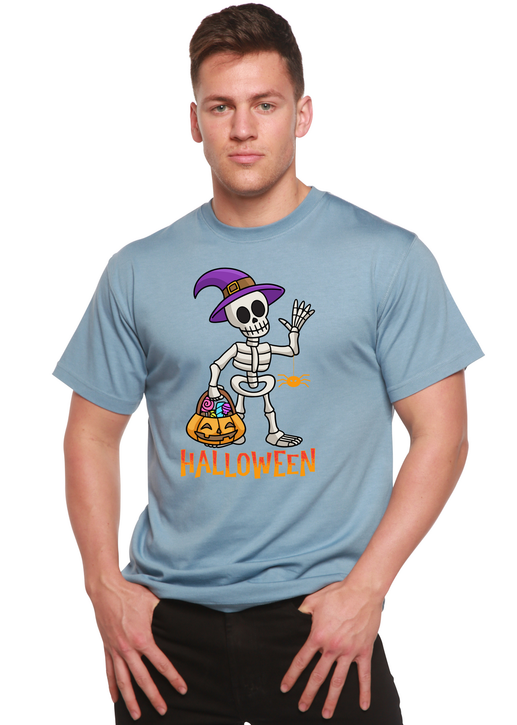 Primakind Happy Halloween Unisex Bamboo Viscose/Organic Cotton Graphic T-Shirt