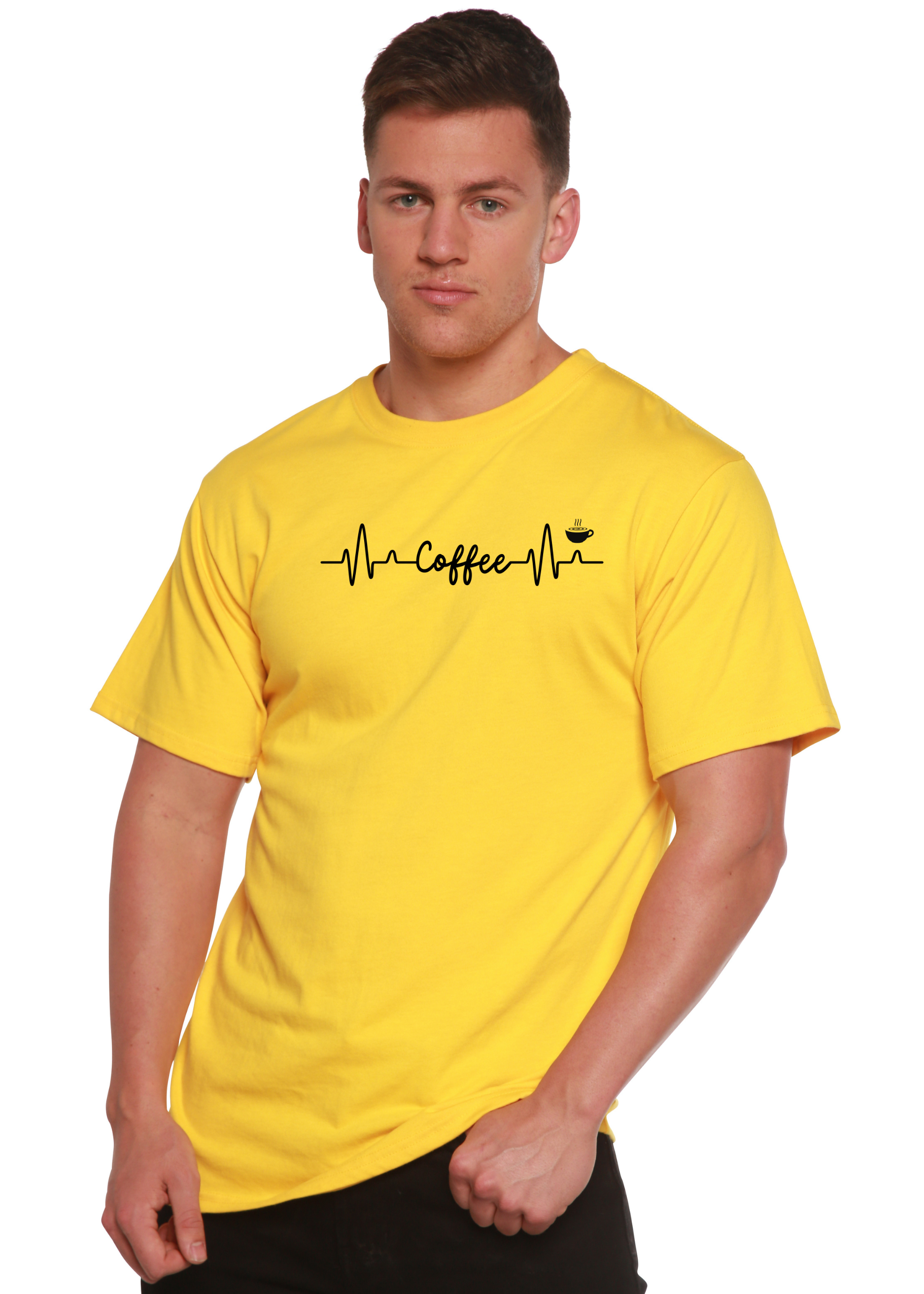 Primakind Heartbeat Coffee Unisex Bamboo/Cotton Graphic T-Shirt