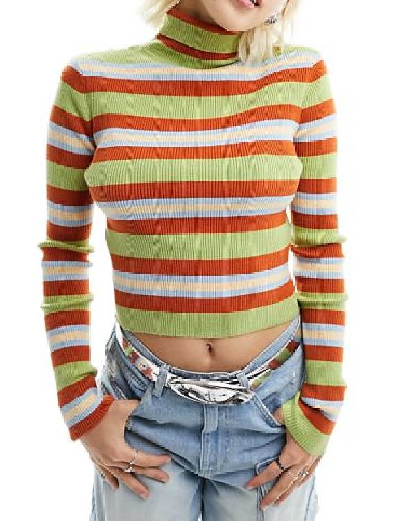 The Girlfriend Olivia Cooke Multicolor Striped Ribbed Sweater