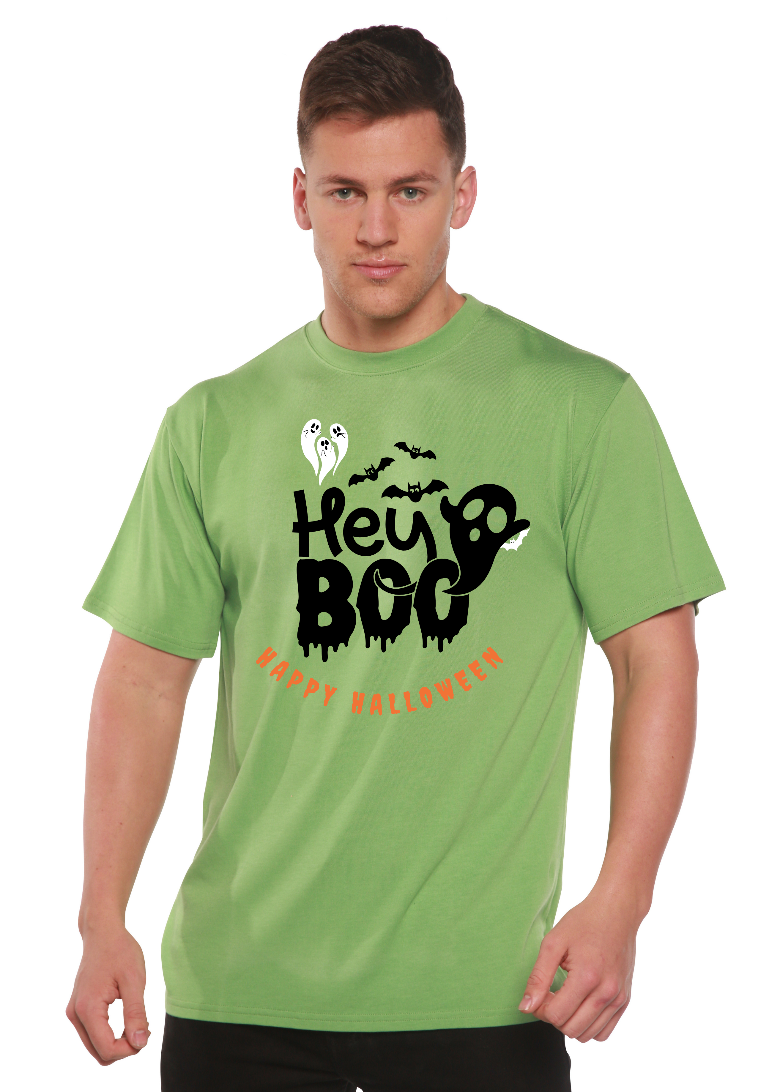 Primakind Hey Boo Men's Bamboo Viscose/Organic Cotton Graphic T-Shirt
