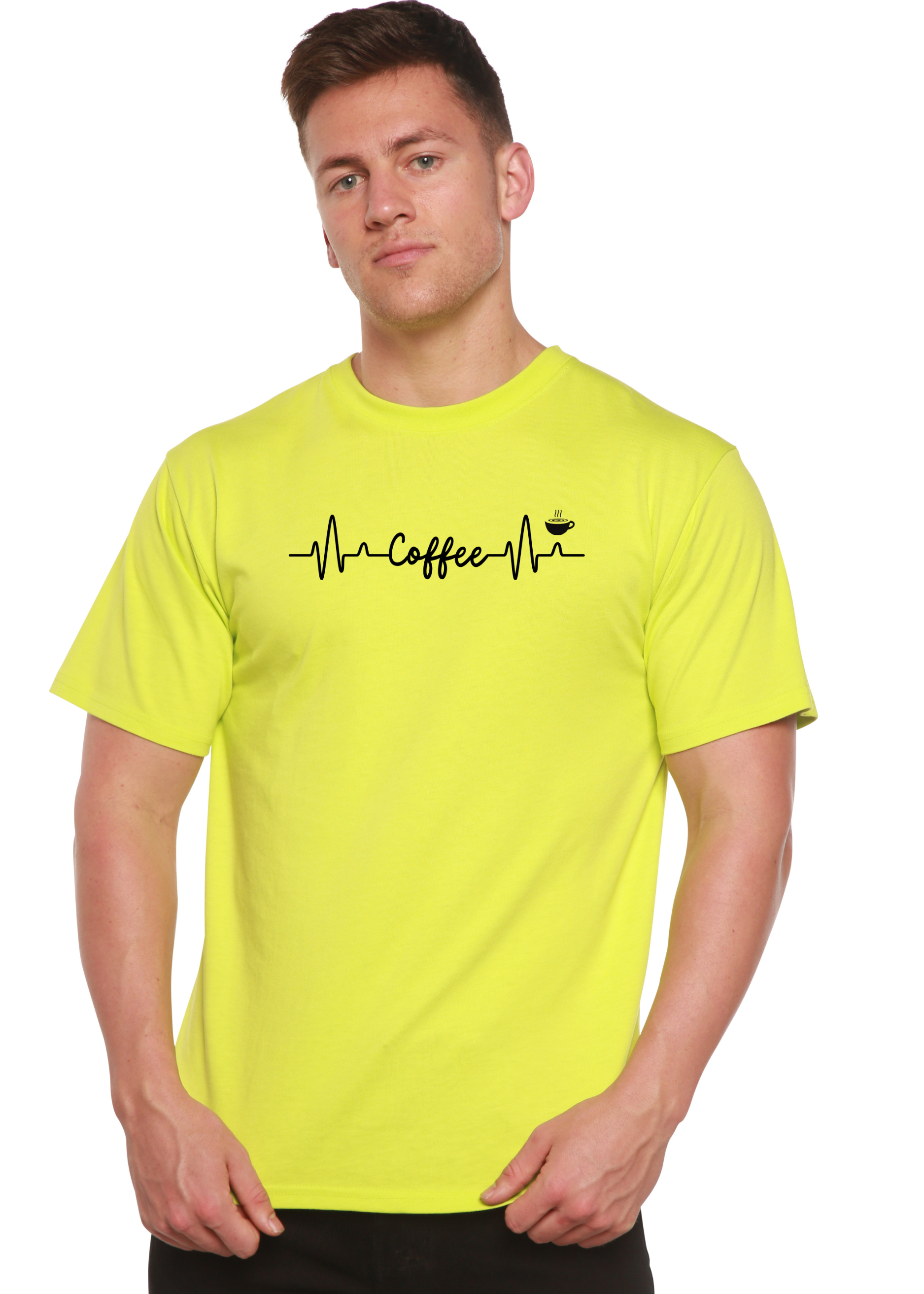 Primakind Heartbeat Coffee Unisex Bamboo/Cotton Graphic T-Shirt