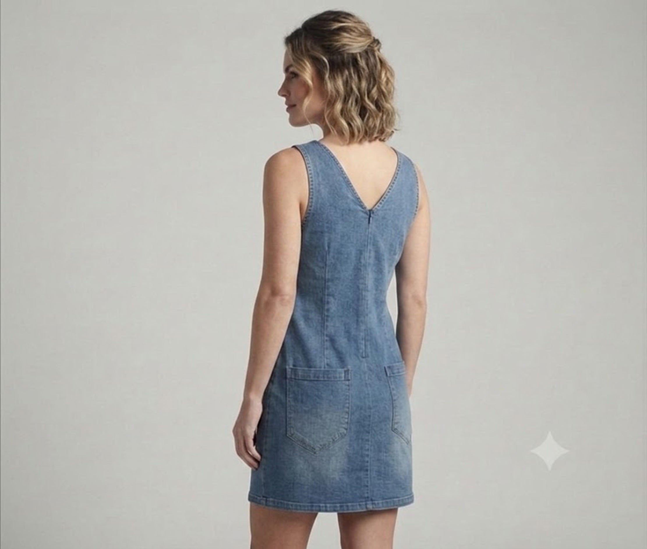 Primakind Women's Sleeveless Denim Mini Dress