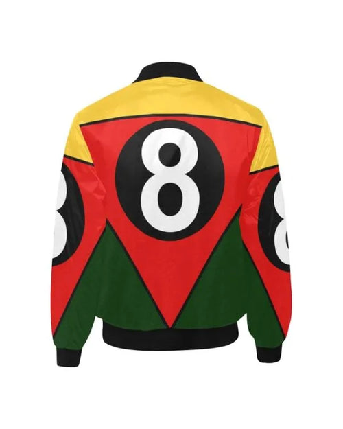 8 Ball Printed Satin Bomber Jacket