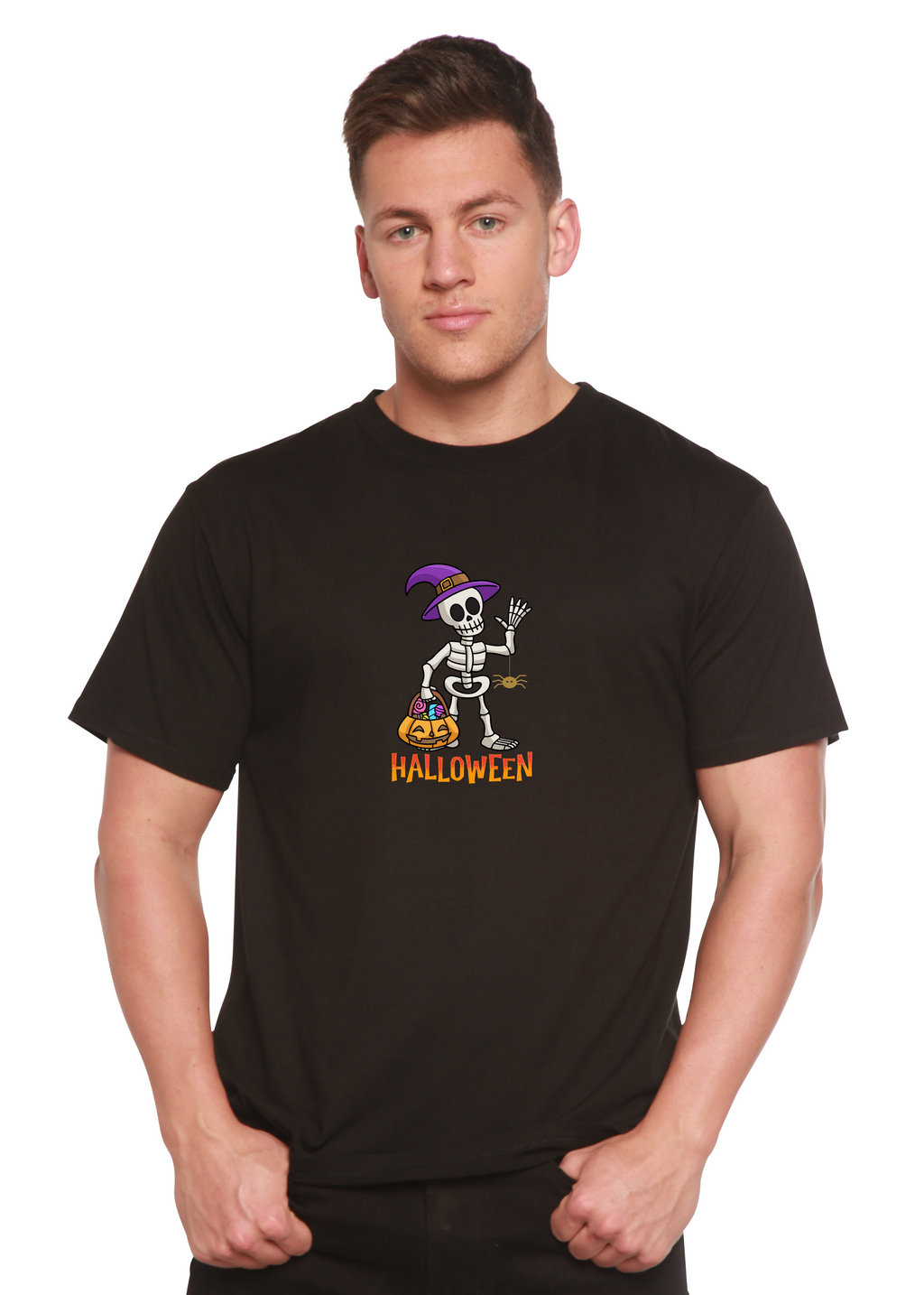 Primakind Happy Halloween Unisex Bamboo Viscose/Organic Cotton Graphic T-Shirt