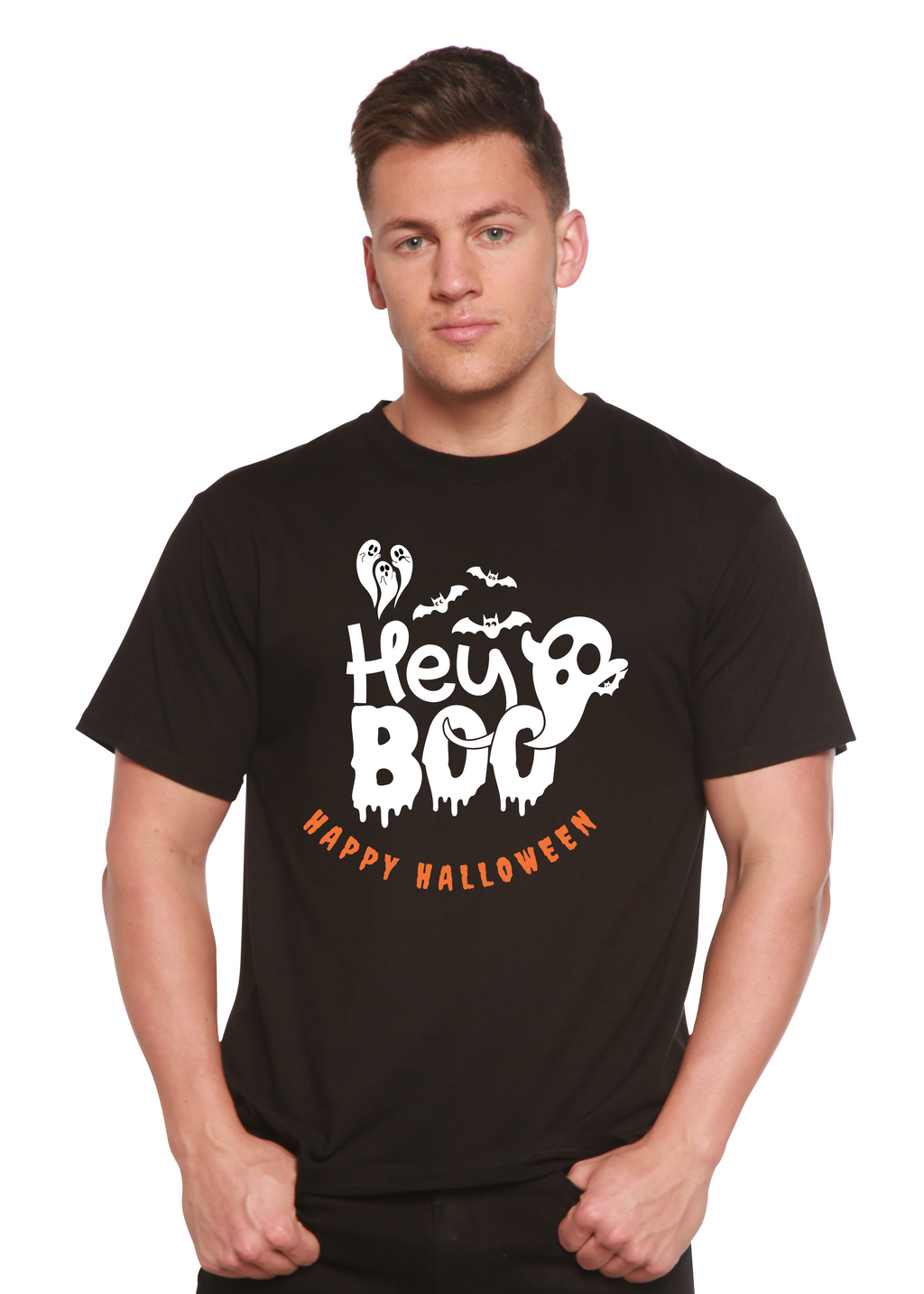 Primakind Hey Boo Men's Bamboo Viscose/Organic Cotton Graphic T-Shirt