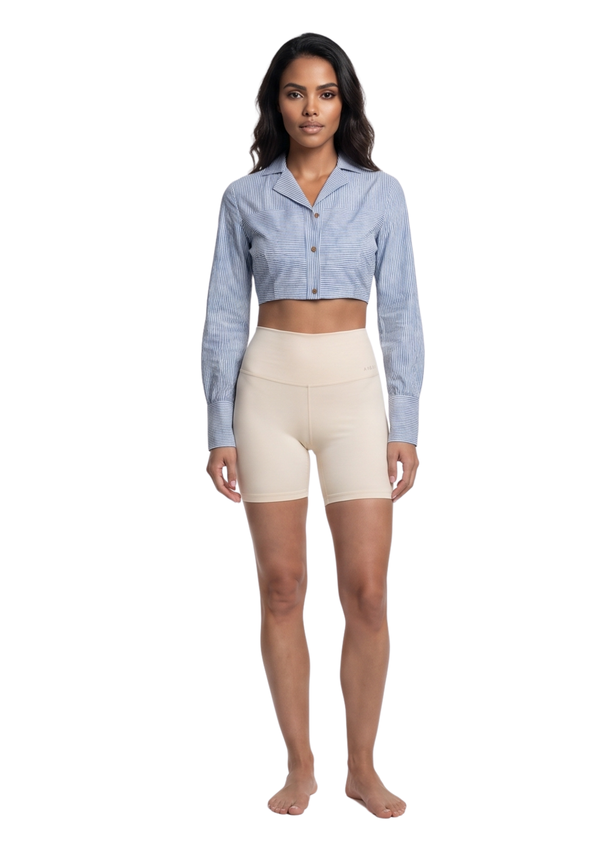 Primakind Women's Crop Button-Down Shirt