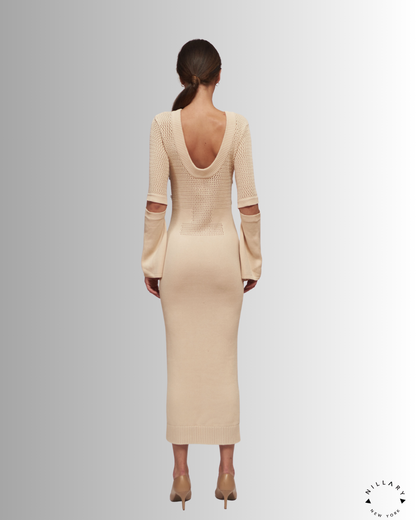 PKF Elara Hand-Embroidered Crystal Mesh Dress