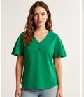 Primakind Women's V-Neck Top with Button Placket