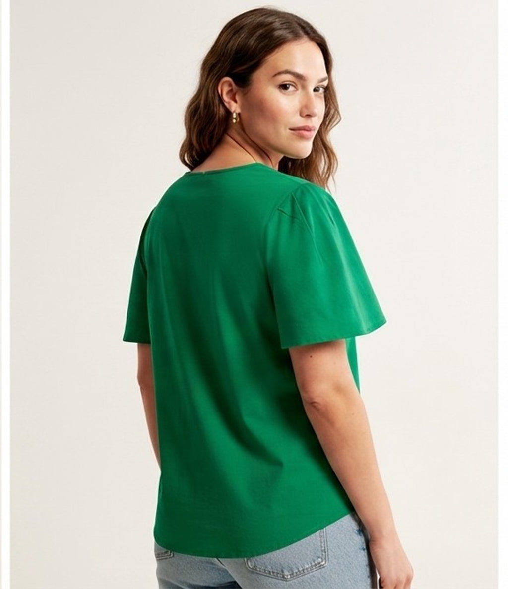 Primakind Women's V-Neck Top with Button Placket