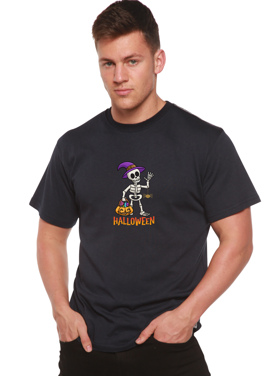 Primakind Happy Halloween Unisex Bamboo Viscose/Organic Cotton Graphic T-Shirt