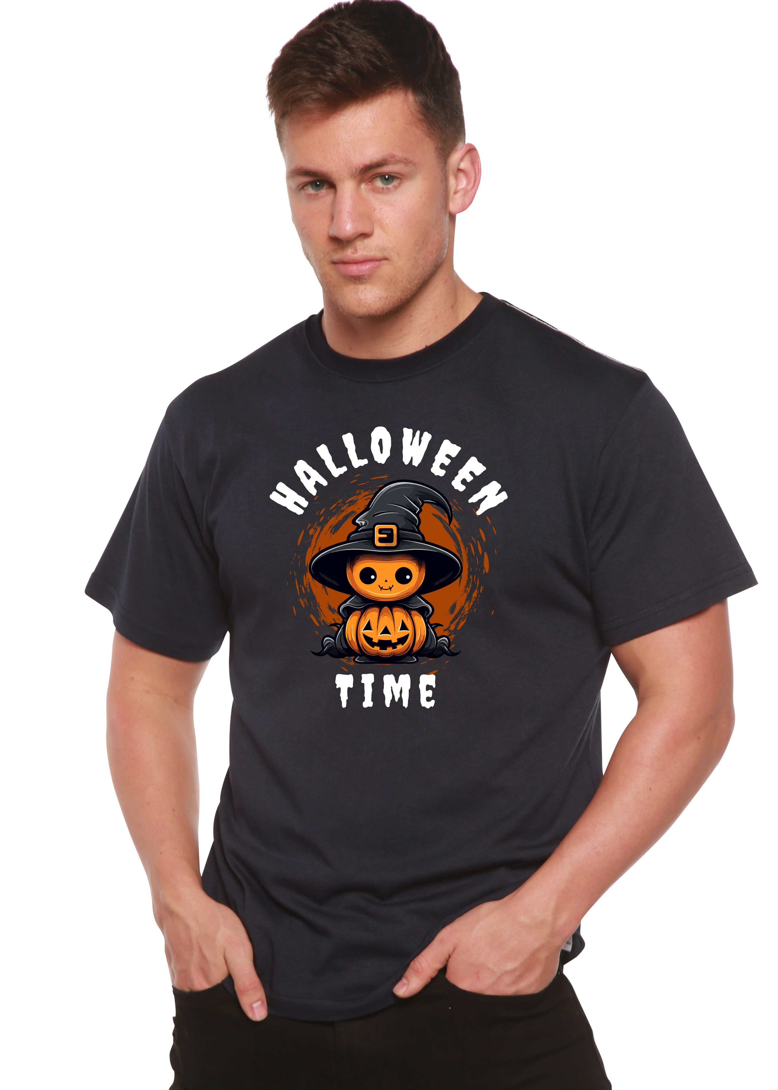 Primakind Halloween Time Unisex Bamboo Viscose/Organic Cotton Short Sleeve Graphic T-Shirt