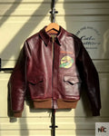 A-2 Aviator Burgundy Bomber Flight Jacket