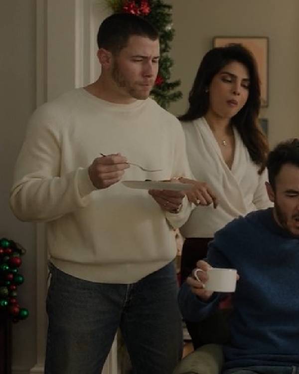 A Very Jonas Christmas Nick Jonas White Sweatshirt