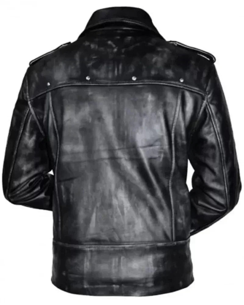 Aaron Paul A Long Way Down Leather Black Jacket