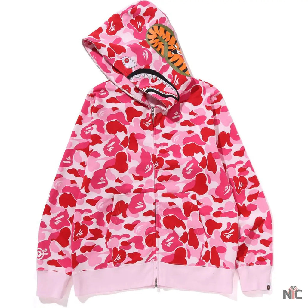 Abc Camo Crystal Stone Shark Full Zip Hoodie Mens