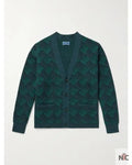 Access Hollywood Nick Offerman Green & Blue Printed Cardigan