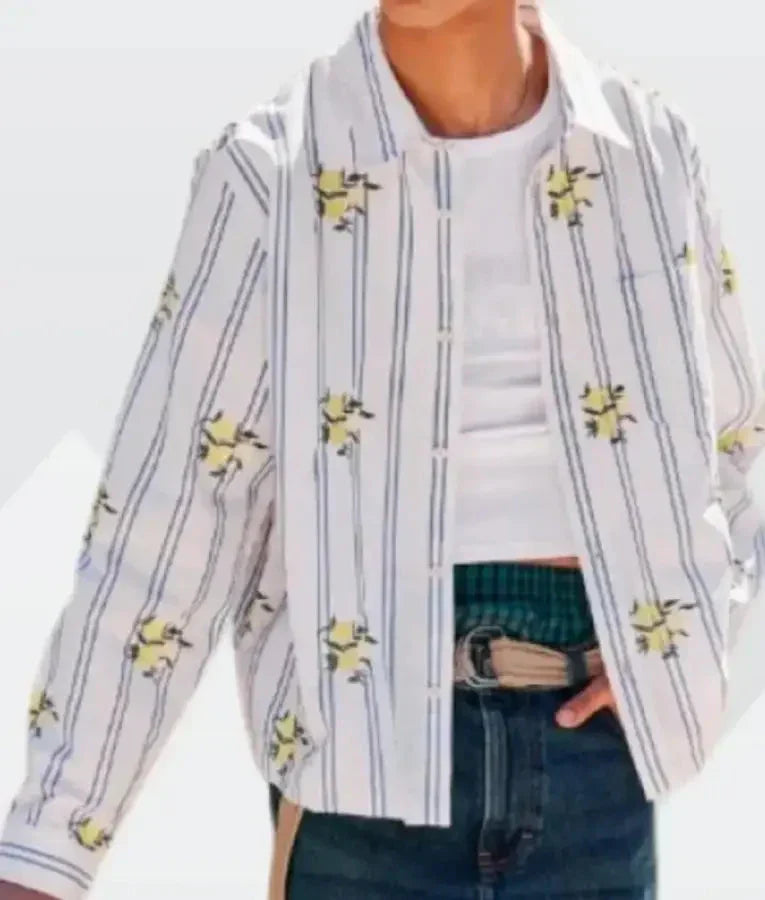 The Paper 2025 Gbemisola Ikumelo Striped Lemon Print Shirt