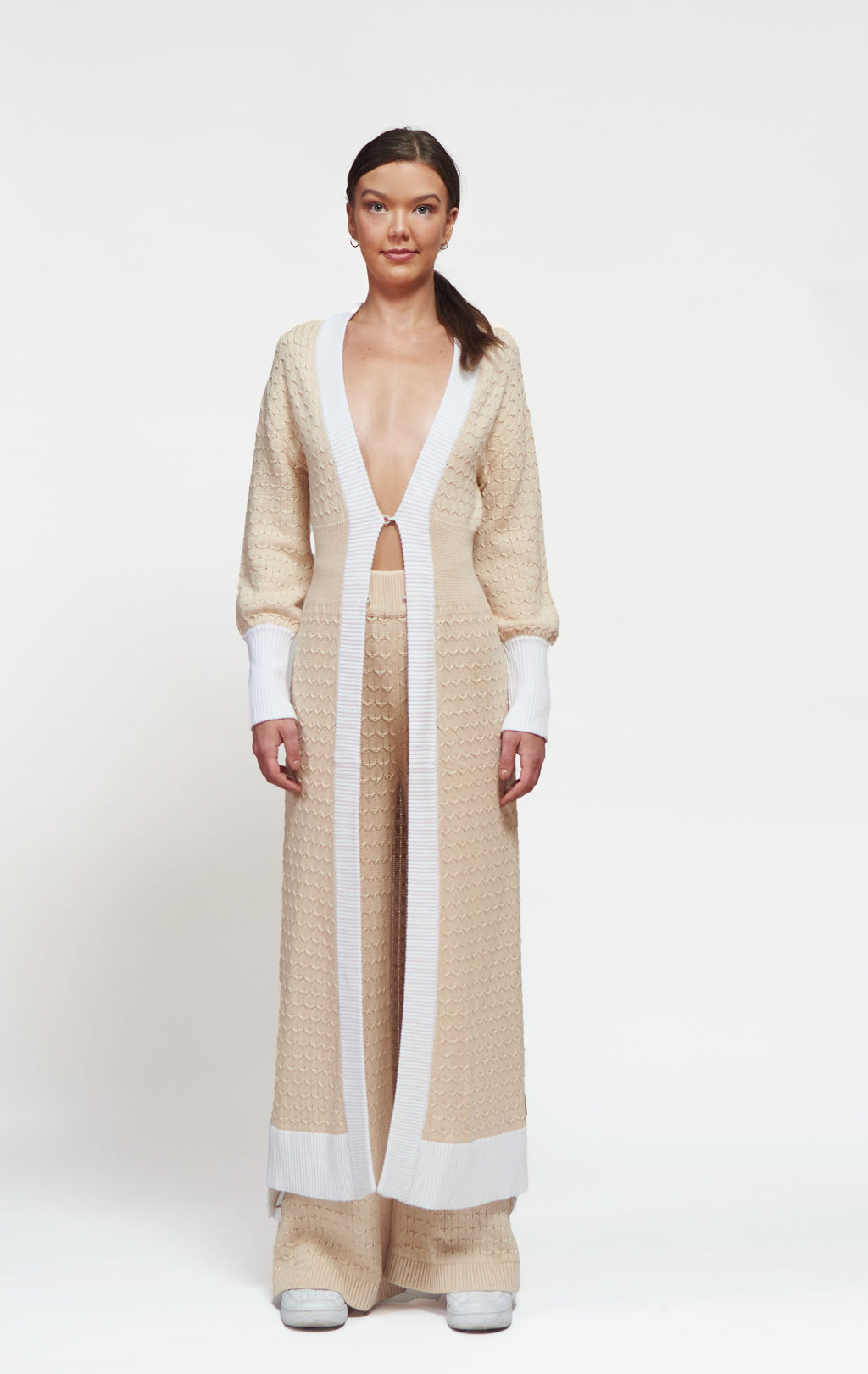 Primakind Alba Knit Long Cardigan And Pants Set