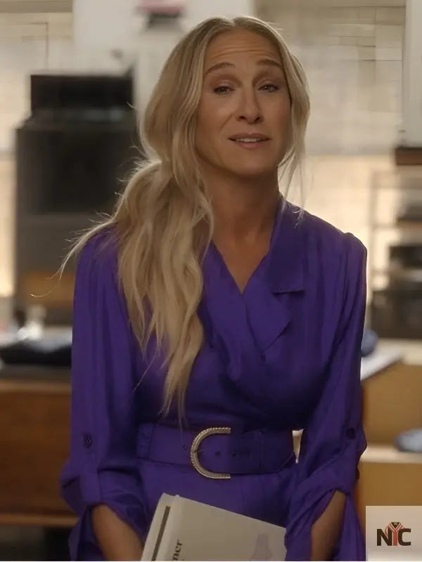 And Just Like That S03 Sarah Jessica Parker Purple Coat