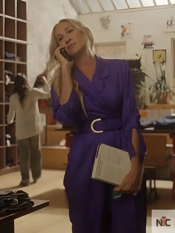 And Just Like That S03 Sarah Jessica Parker Purple Coat